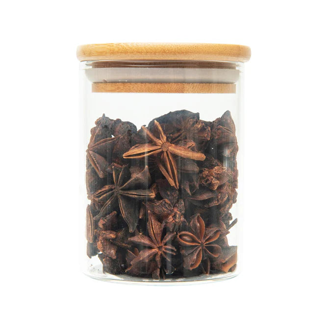 Honeybee 200ML Round Glass with Bamboo Cover