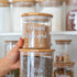 Honeybee 500ML Round Glass with Bamboo Cover