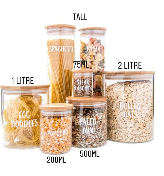 Honeybee 500ML Round Glass with Bamboo Cover