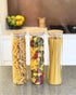 Honeybee 1.25 Liter Tall Round Glass with Bamboo Cover