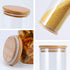 Honeybee 1.25 Liter Tall Round Glass with Bamboo Cover
