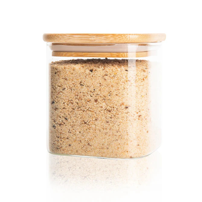 Honeybee 750ML Square Glass with Bamboo Cover