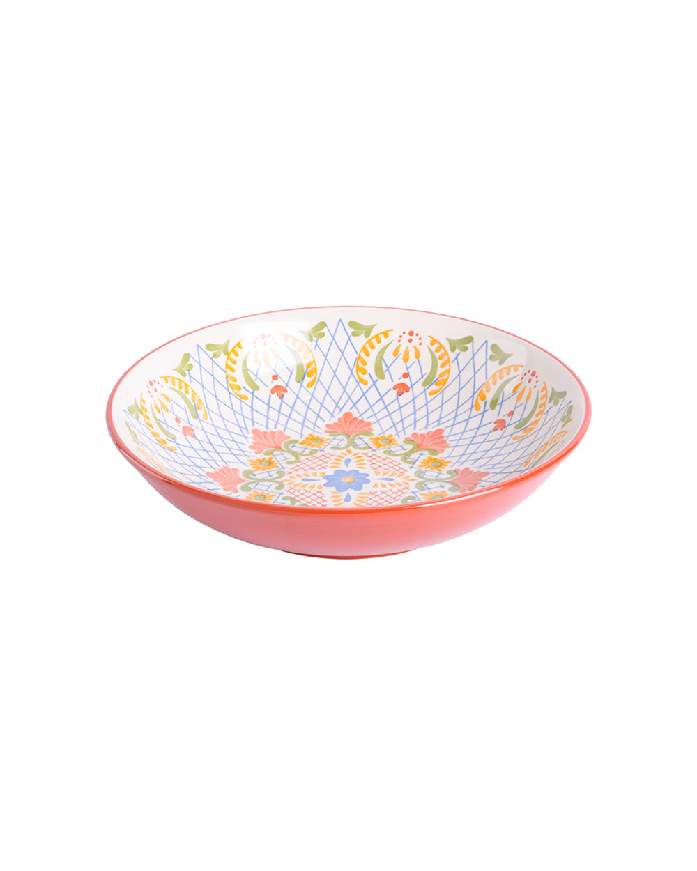 Laurie Gates Tierra 10.5 Inch Pasta Bowl Red Handpainted