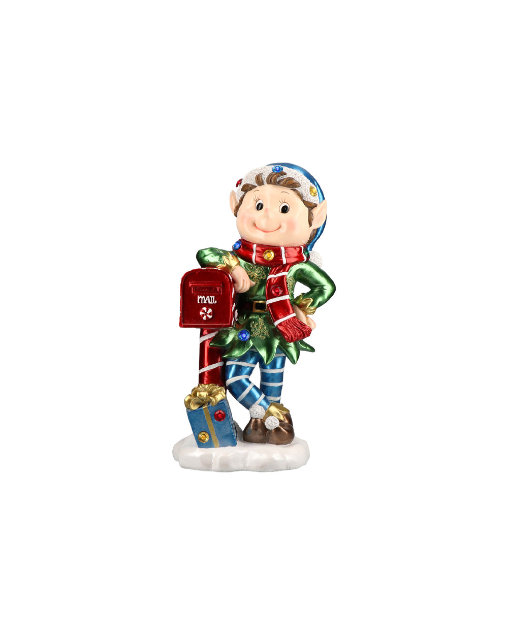 Christmas Creations Elf With Mail Box Poly