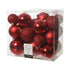 Kaemingk Decoris Baubles Shatterproof Shiny, Matt & Glitter Mix X-Mas Red Set