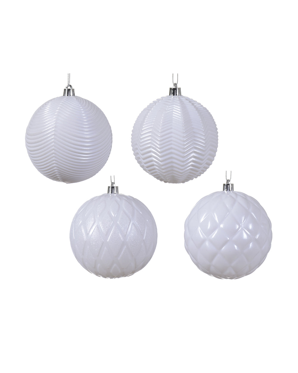 Homesmiths Decoris 10Xm Baubles Shatterproof Shiny Winter White Assorted 1 Piece