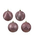 Homesmiths Decoris 10Cm Baubles Shatterproof Shiny Velvet Pink Assorted 1 Piece