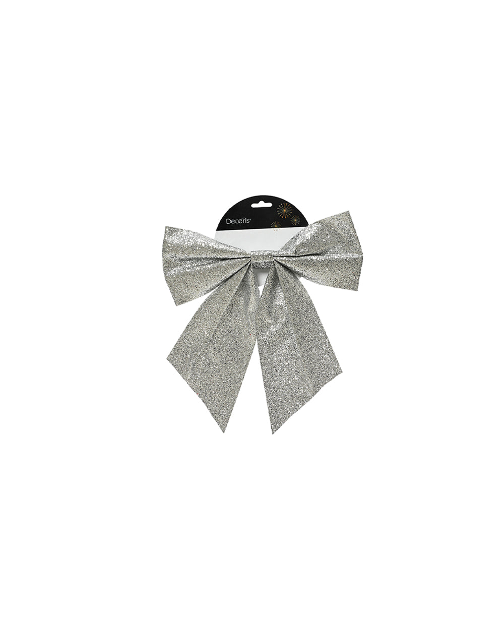 Homesmiths Decoris 20Cm Bow Polyester On Clip Silver