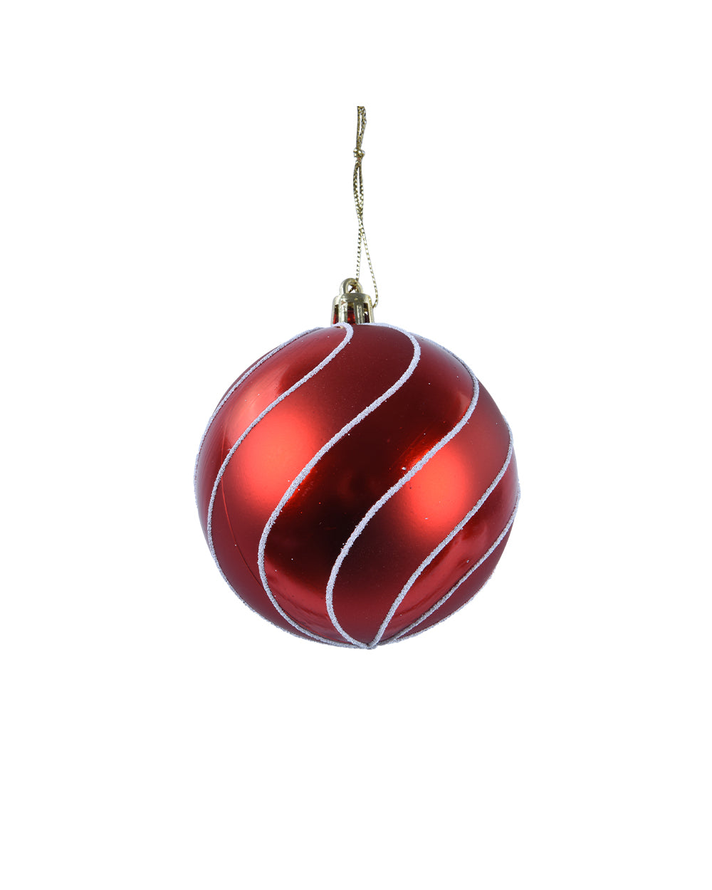 Homesmiths Decoris 8Cm Bauble On Wire Shatterproof Matt Glitter & Lacquer Red