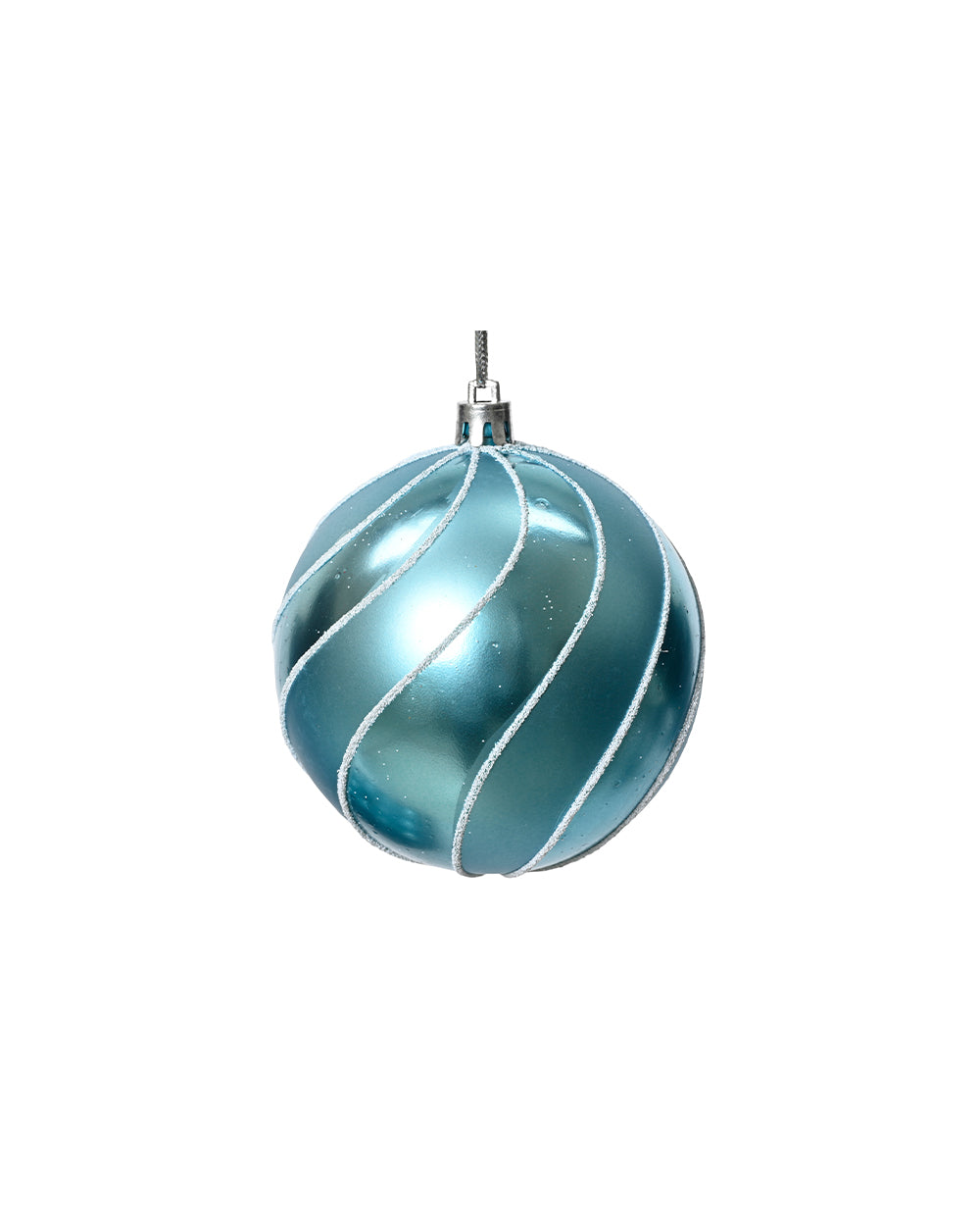 Homesmiths Decoris 8Cm Bauble On Wire Shatterproof Matt Glitter & Lacquer Blue