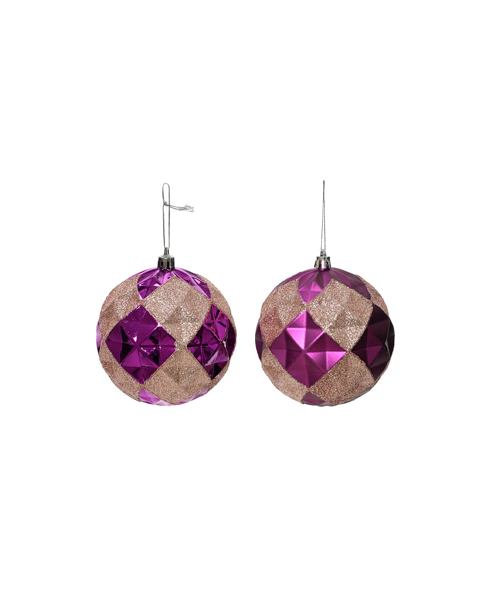 Homesmiths Decoris 10Cm Bauble On Wire Shatterproof Shiny & Matt Glitter Assorted 1 Piece