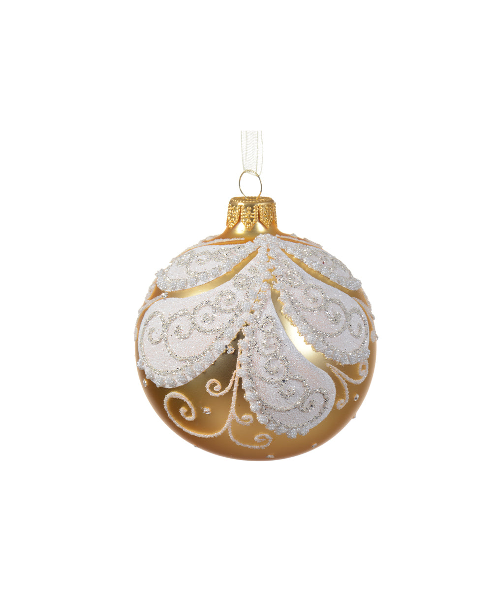 Homesmiths Decoris Bauble Glass Matt Curls Vertical