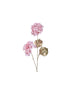 Homesmiths Decoris Hydrangea On Stem Polyester With Matt Gold Champange Leaf Blush Pink