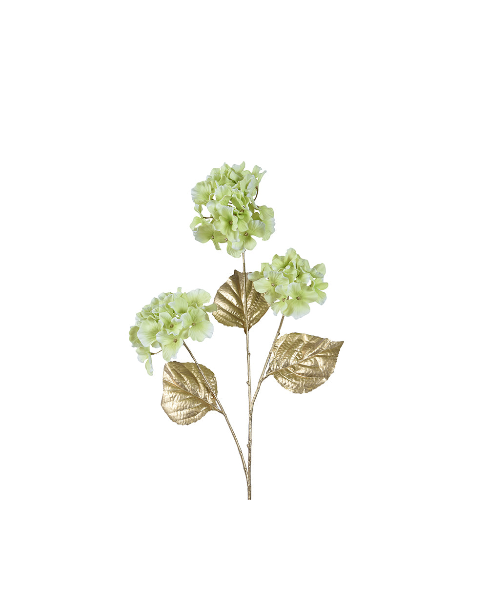 Homesmiths Decoris Hydrangea On Stem Polyester With Matt Gold Champange Leaf Green