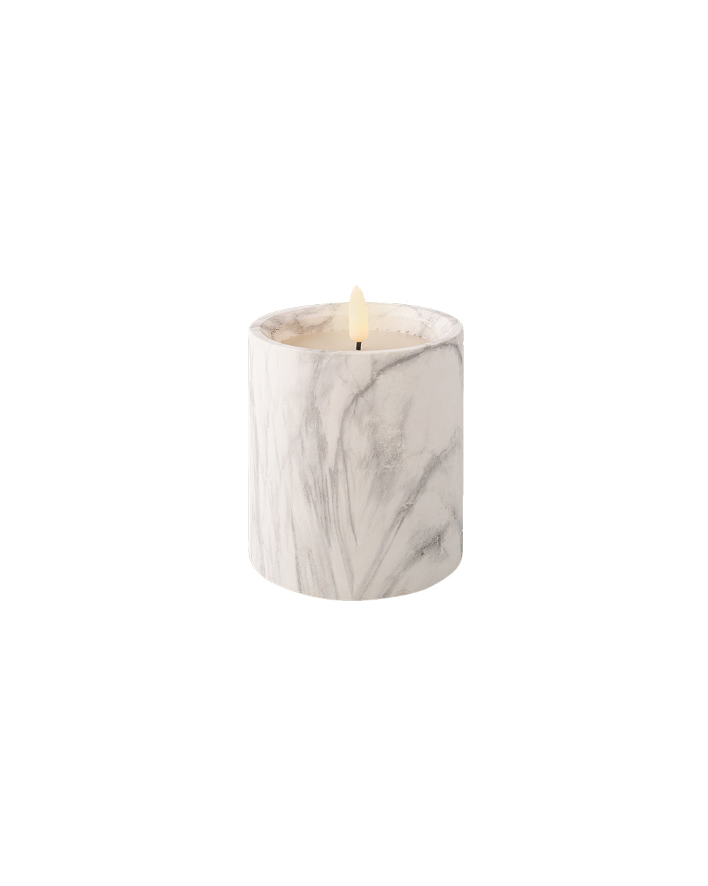 Homesmiths Decoris Led Wick Candle Cement Cylinder Battery Operated