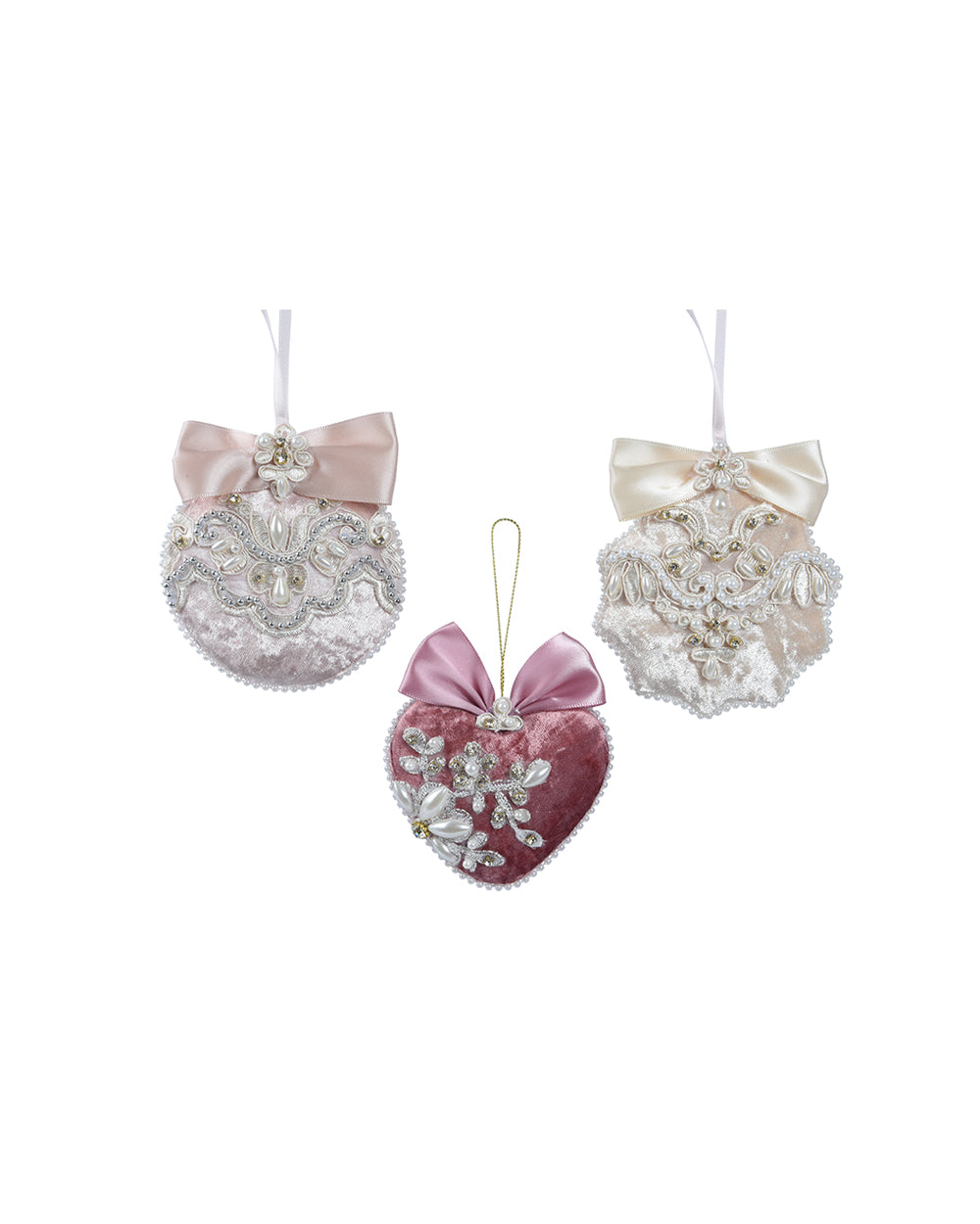 Homesmiths Decoris Figures Polyester Velvet Bow Acrylic Beads Assorted 1 Piece