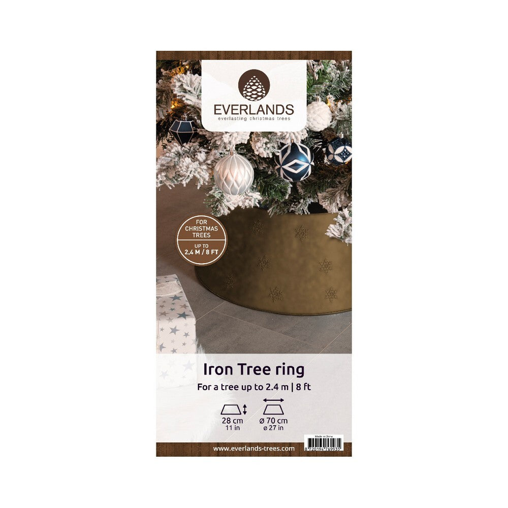Kaemingk Decoris Tree Ring – Iron, Gold, Christmas Holiday Decoration, Festive Xmas Tree Base Cover, Seasonal Home Décor Accent