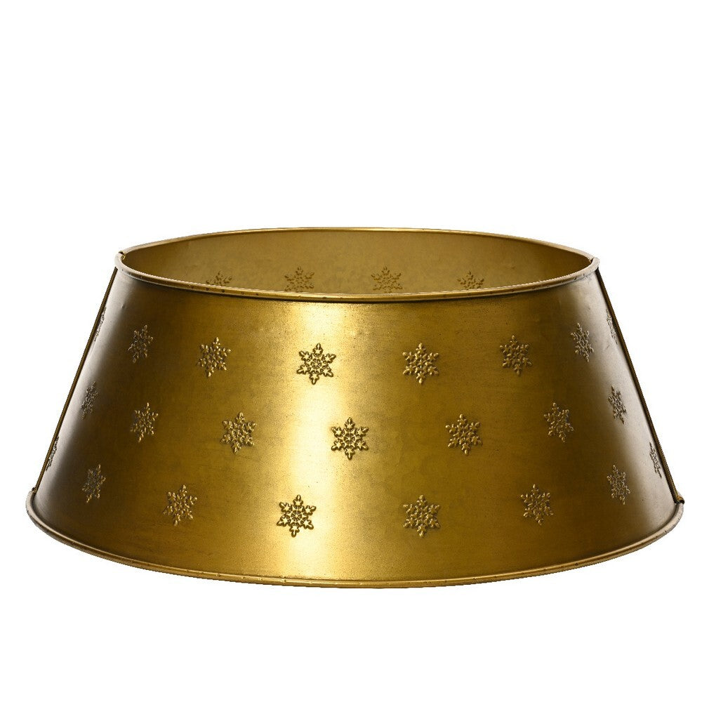 Kaemingk Decoris Tree Ring – Iron, Gold, Christmas Holiday Decoration, Festive Xmas Tree Base Cover, Seasonal Home Décor Accent
