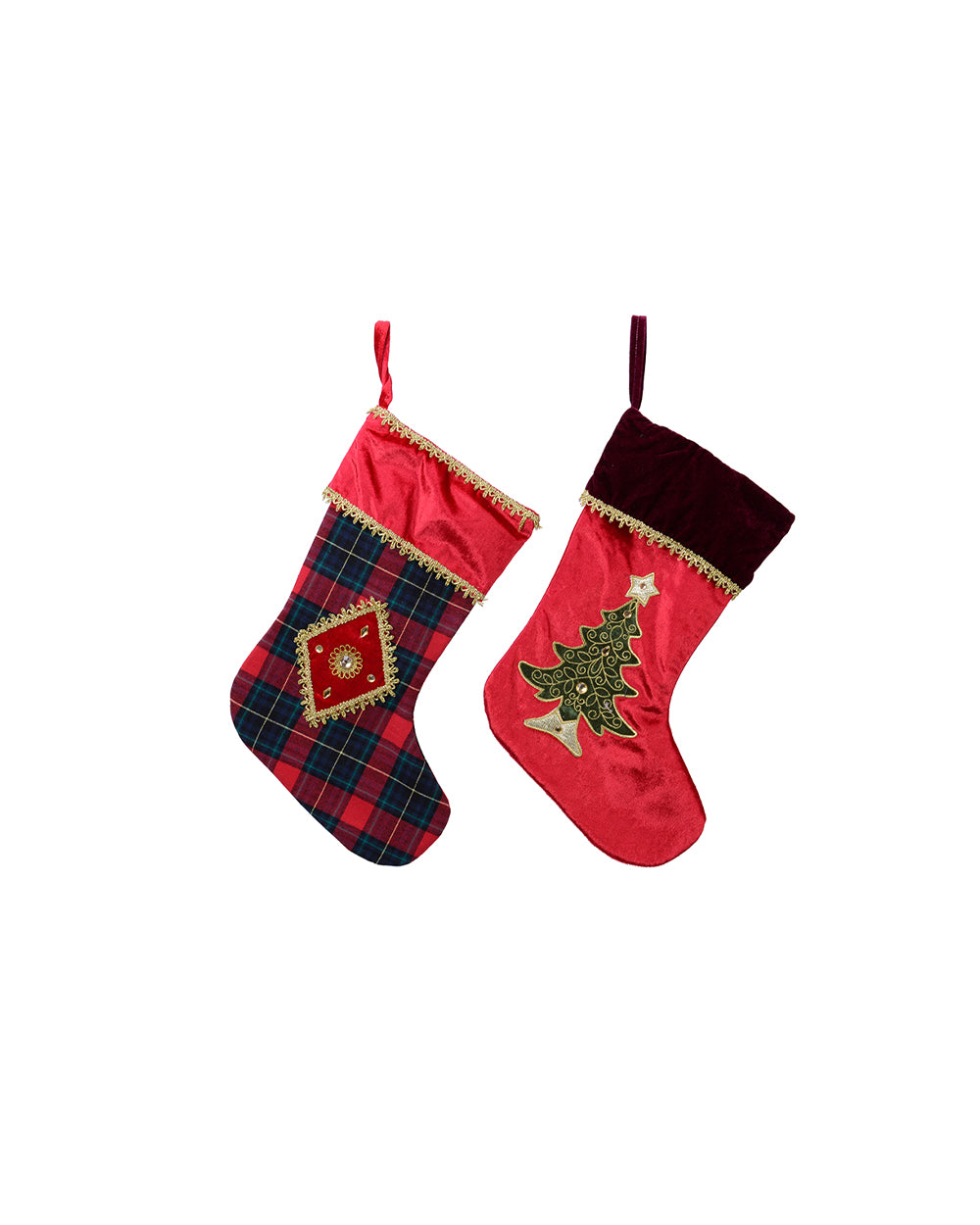 Homesmiths Decoris 44Cm Stocking Polyester Stocking Assorted 1 Piece