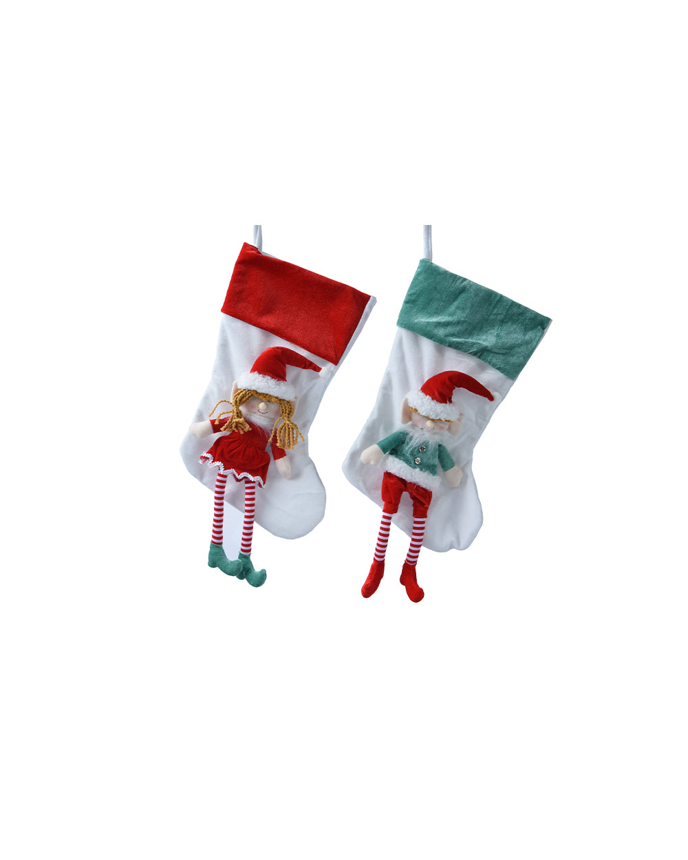 Homesmiths Decoris Stocking Polyester Elf Assorted 1 Piece