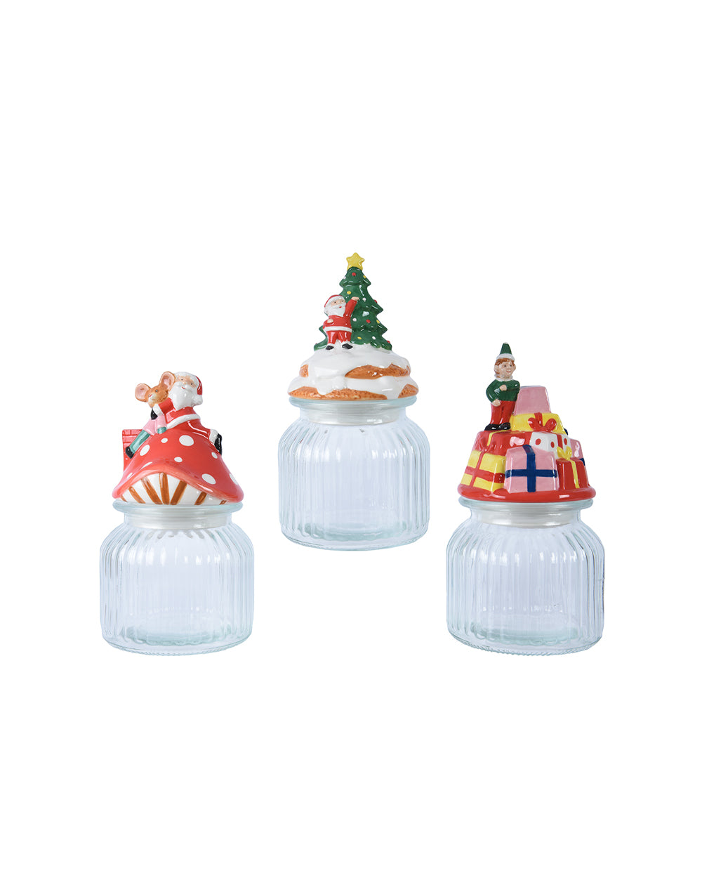 Homesmiths Decoris Jar Glass Figure Lid Assorted 1 Piece