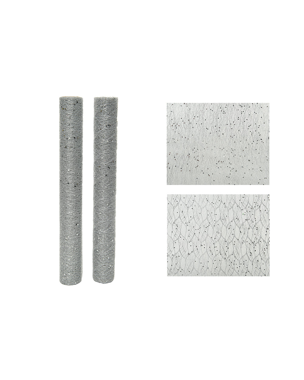 Homesmiths Decoris Fabric Polyester Glitter Structure Silver