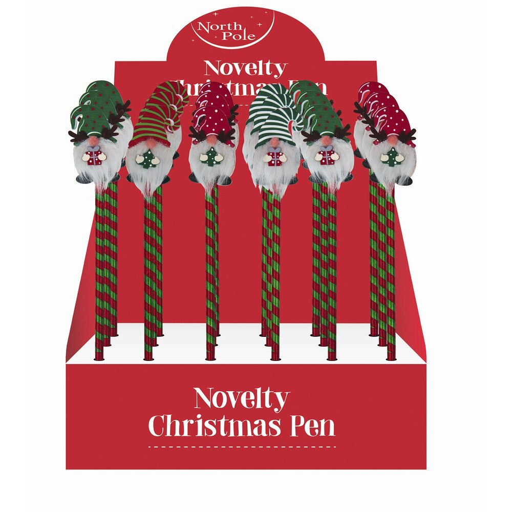 Eurowrap North Pole Novelty Christmas Gonk Beard Pen – Holiday Stationery, Seasonal Fun, Festive Gift Accessory, Assorted, Christmas Celebration, and Holiday Party Essential – 1 Piece