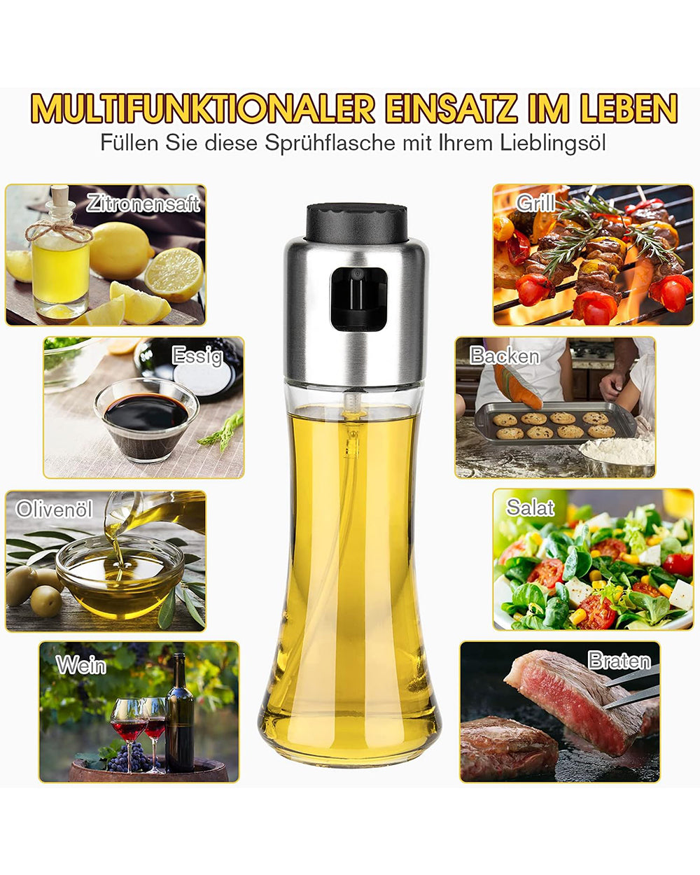 Fissman Oil Or Vinegar Bottle 180ML With Spray