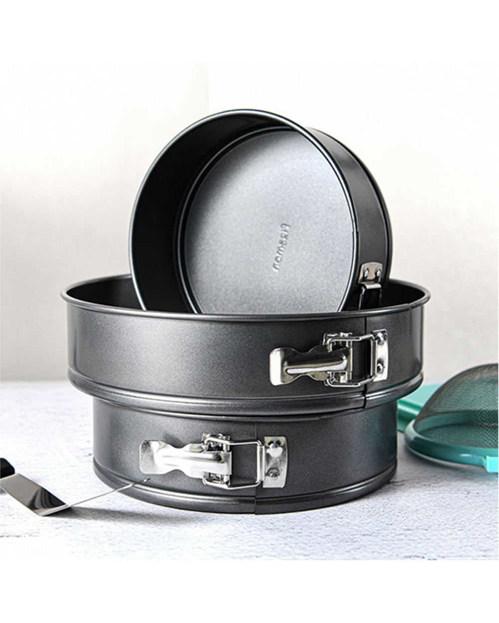Fissman Carbon Steel Non Stick Springform Pan 28 x 6.8 Cm Dark Grey