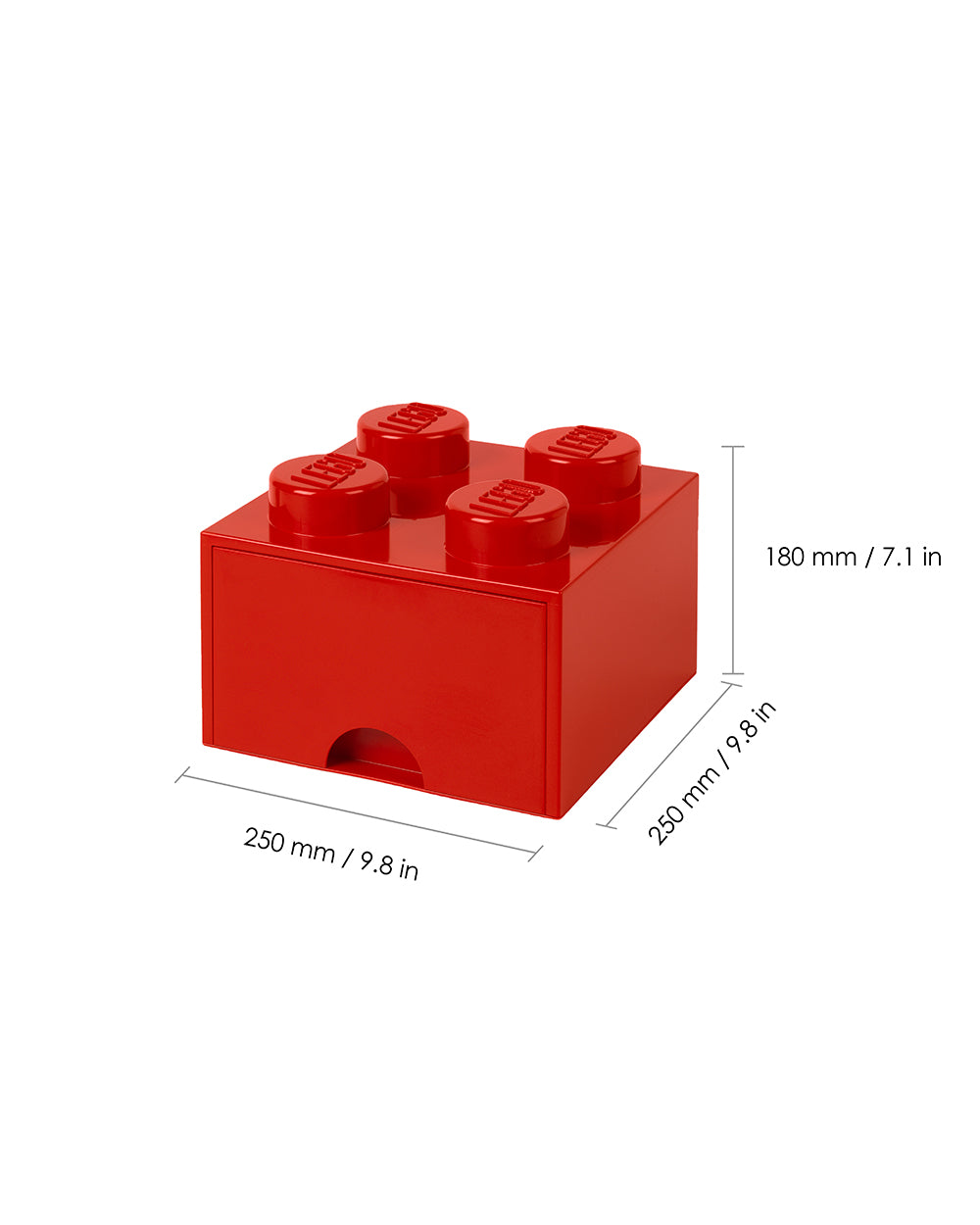 Lego Storage Brick 4 Bright Red