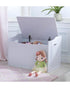 Homesmiths Toy Box - White Wooden Storage Bench with Lid for Kid & Toddler Room, L76.2cm x W45.72cm x H53.97cm