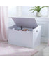 Homesmiths Toy Box - White Wooden Storage Bench with Lid for Kid & Toddler Room, L76.2cm x W45.72cm x H53.97cm