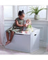 Homesmiths Toy Box - White Wooden Storage Bench with Lid for Kid & Toddler Room, L76.2cm x W45.72cm x H53.97cm