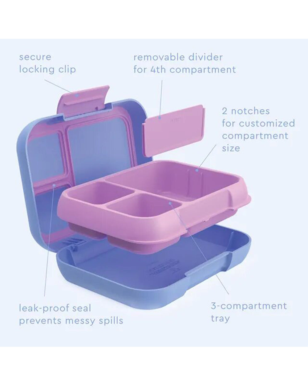 Bentgo Pop Lunch Box with Removable Divider Periwinkle Pink