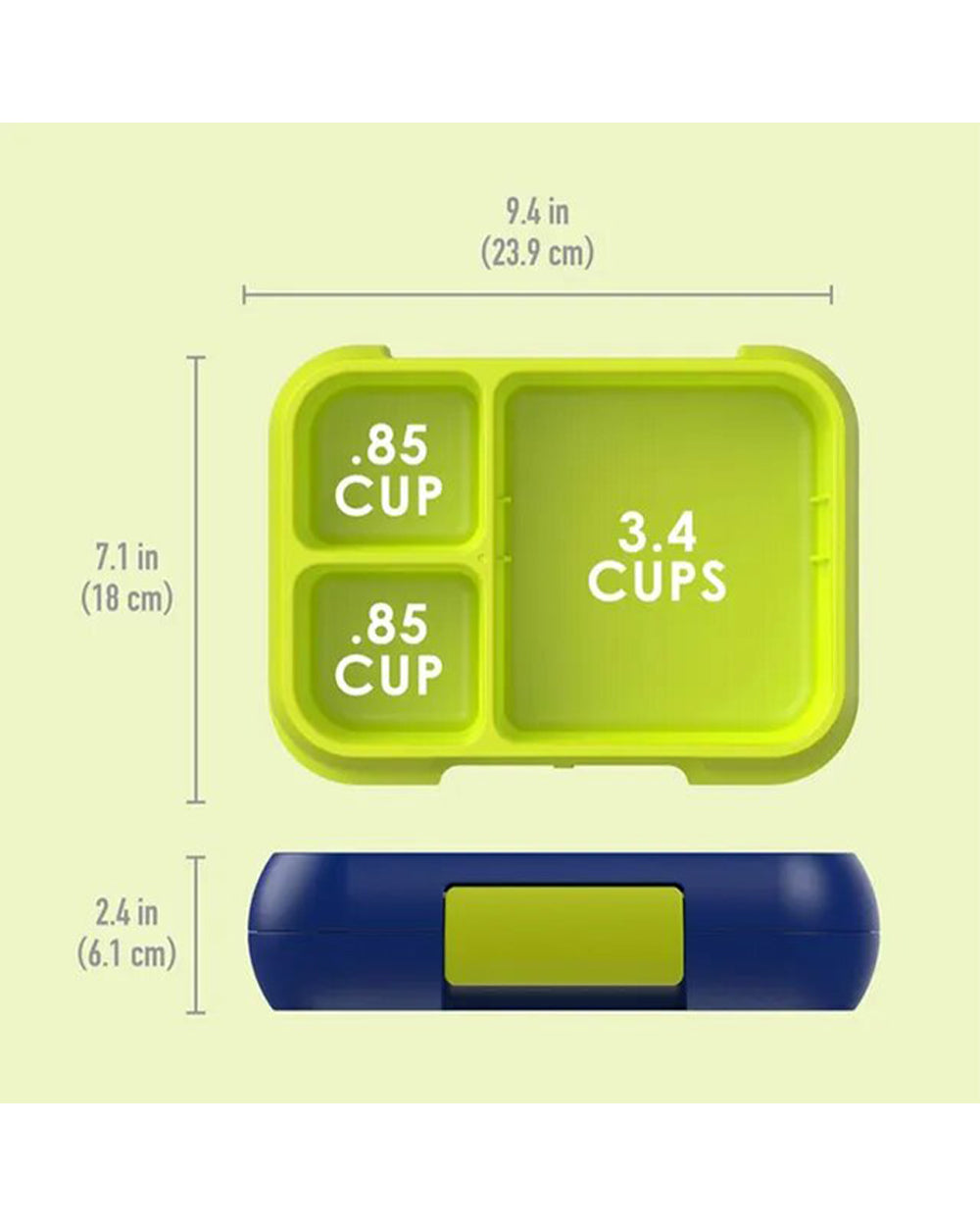 Bentgo Pop Lunch Box with Removable Divider Navy Blue Chartreuse