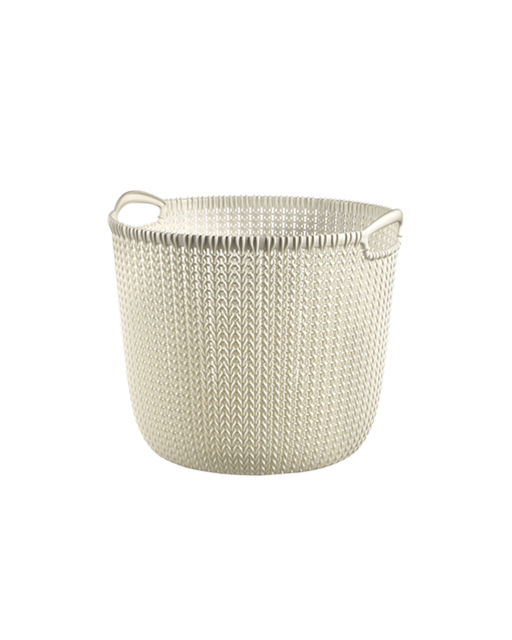 Curver 30 Liter Kint Large Round Basket with Handle White