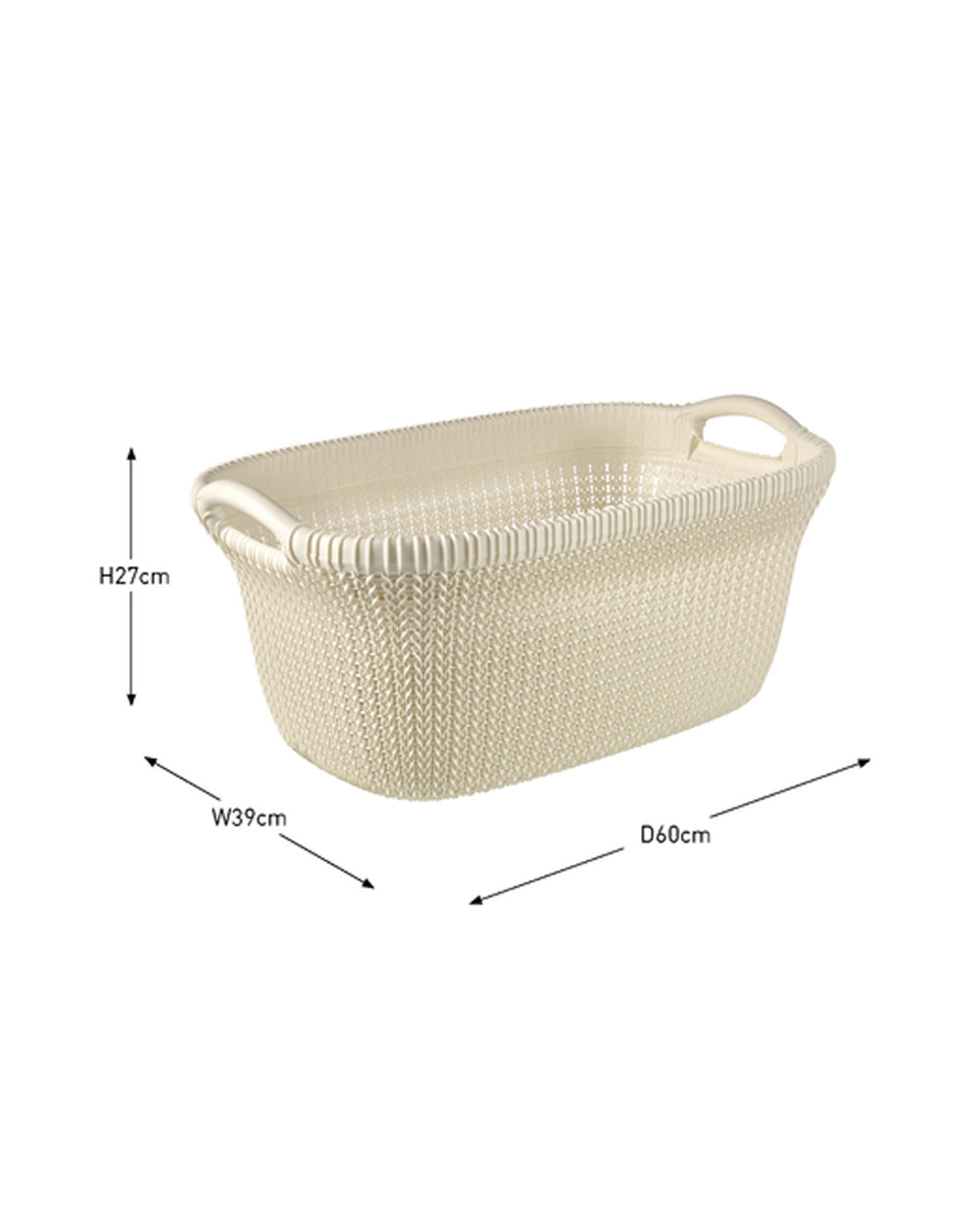Curver 40 Liter Kint Large Laundry Basket White