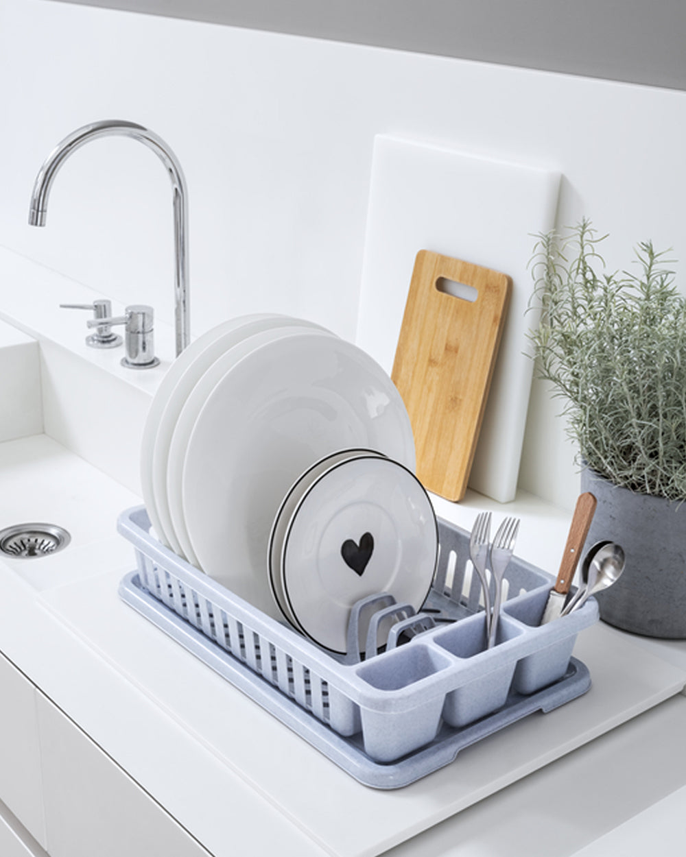 Curver Small Dish Drainer with Tray Grey