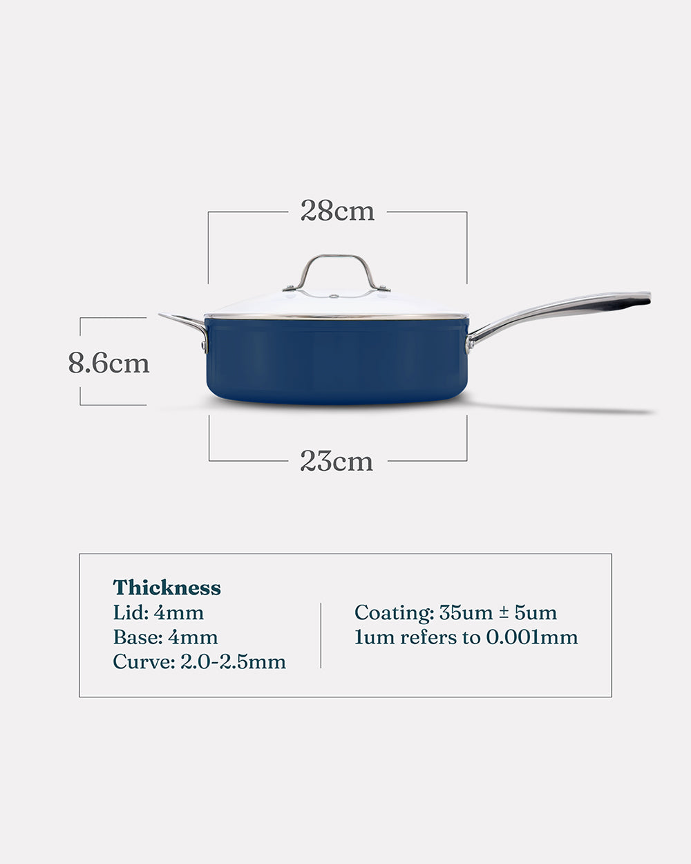 Cosmic Cookware Cosmo Pan Navy Blue 4.8L