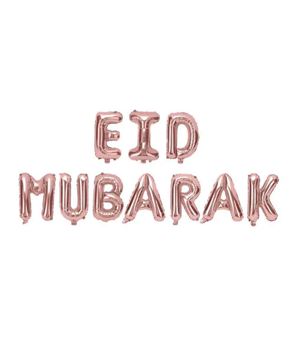 Peacock Eid Mubarak Foil Balloons Rose Gold