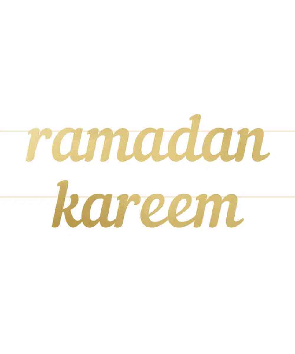 Peacock Ramadan Kareem Letter Banner Gold