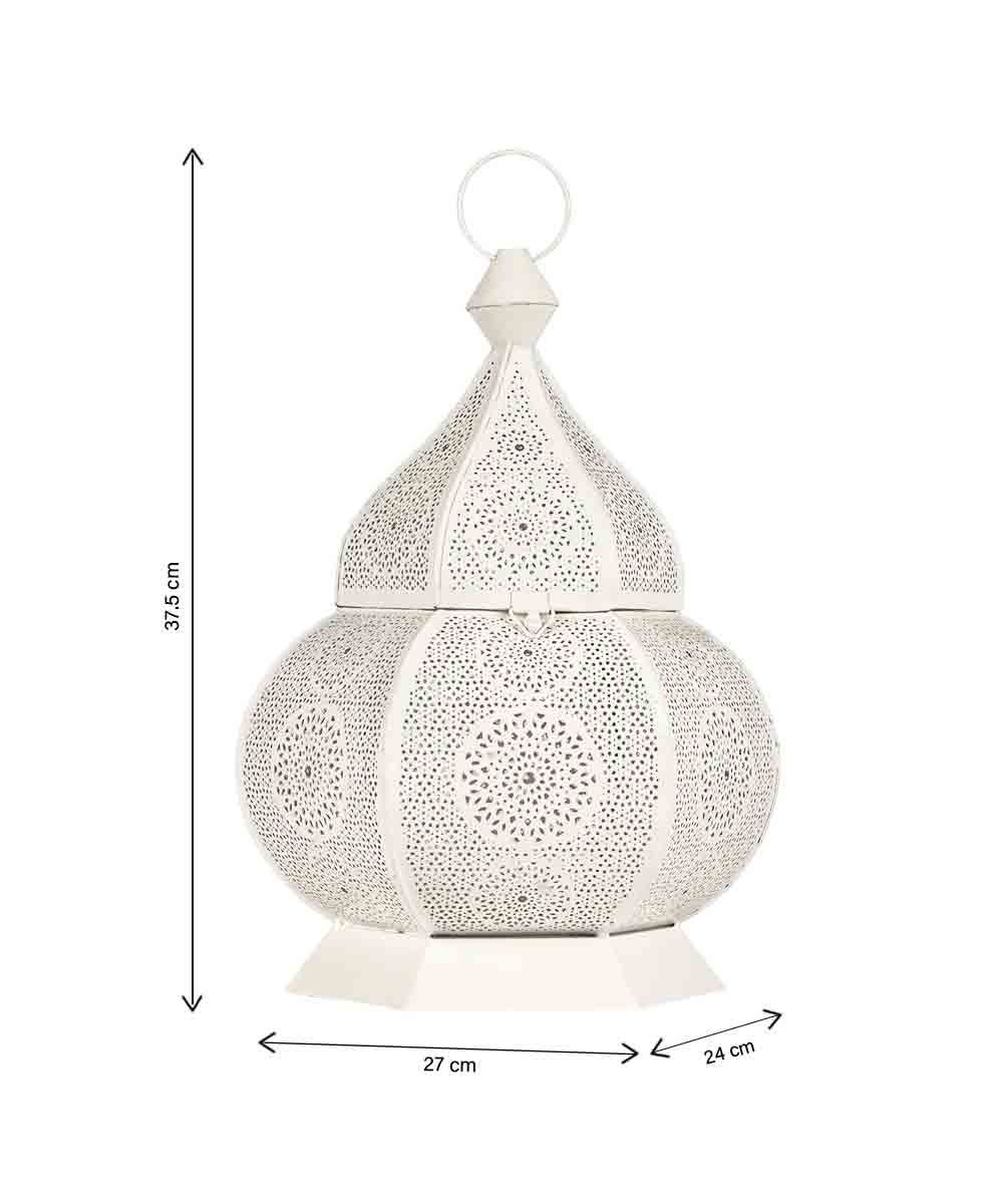 Hilalful Arabesque Lantern White Powder Color