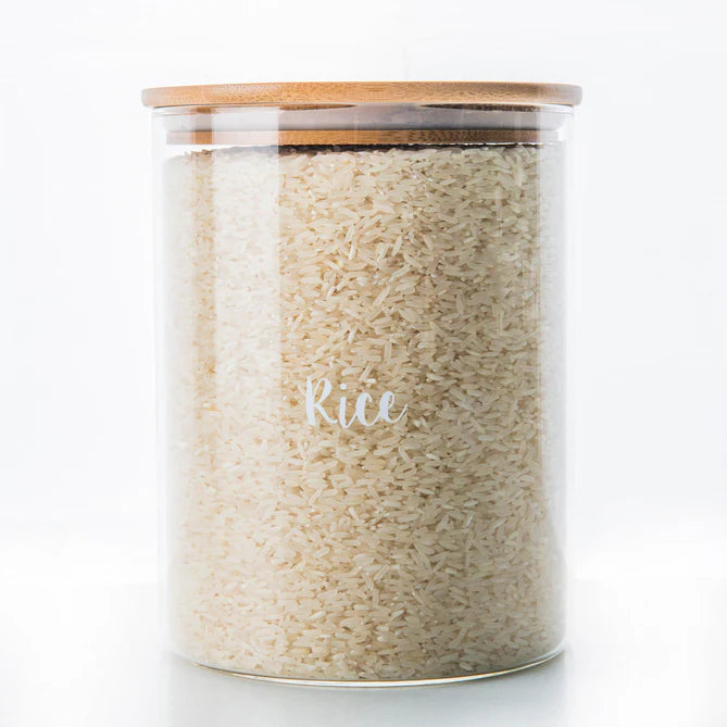 Honeybee 3 Liter Round Glass with Bamboo Cover