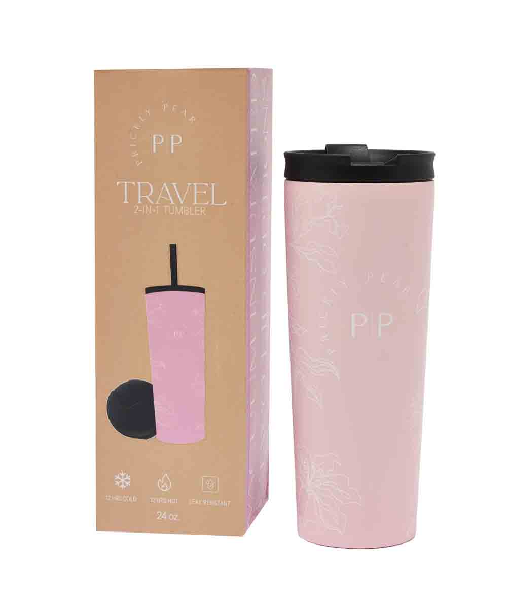 Prickly Pear Travel 24oz 2 in 1 Tumbler Floral Pink
