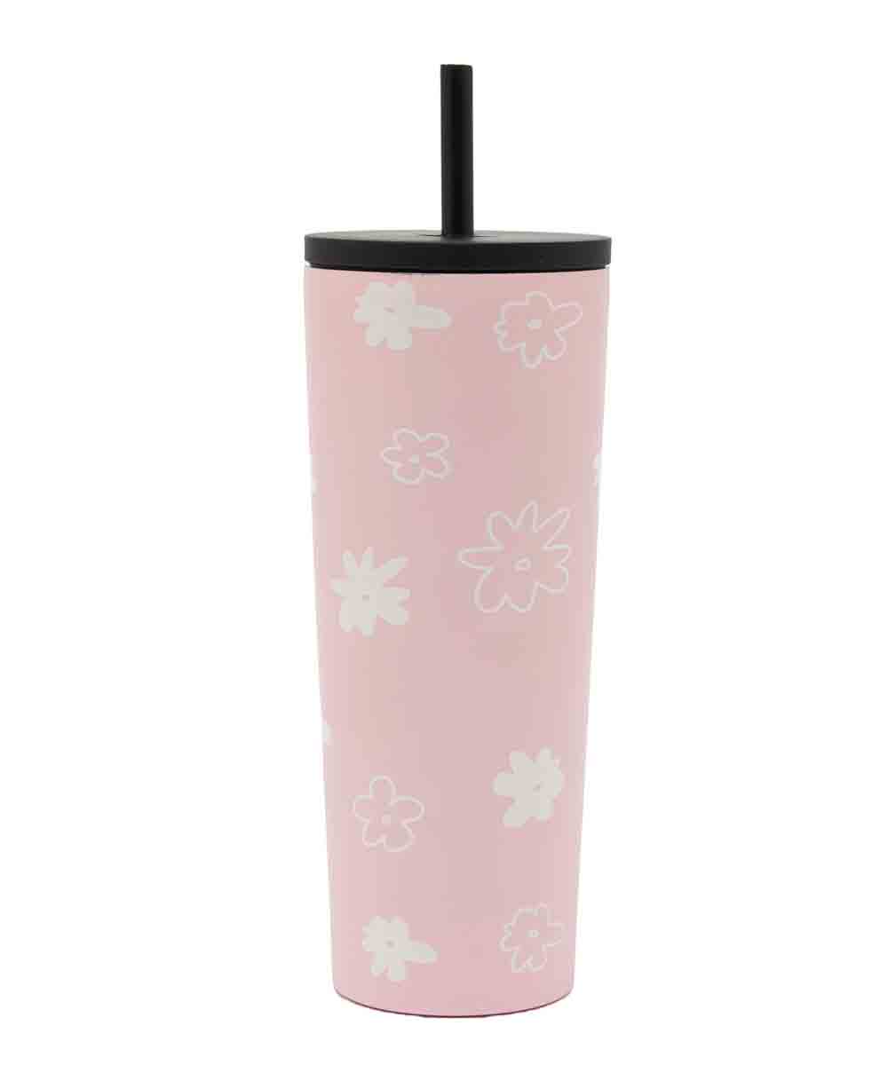 Prickly Pear Travel 24oz 2 in 1 Tumbler Daisy Pink