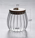 1Chase Borosilicate Glass Storage Jar With Airtight Bamboo Lid and Metal Handle Oval Shape 700 ML