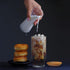 Honey Bee 450ML Borosilicate Glasses With Straws & Wooden Lid Set of 4