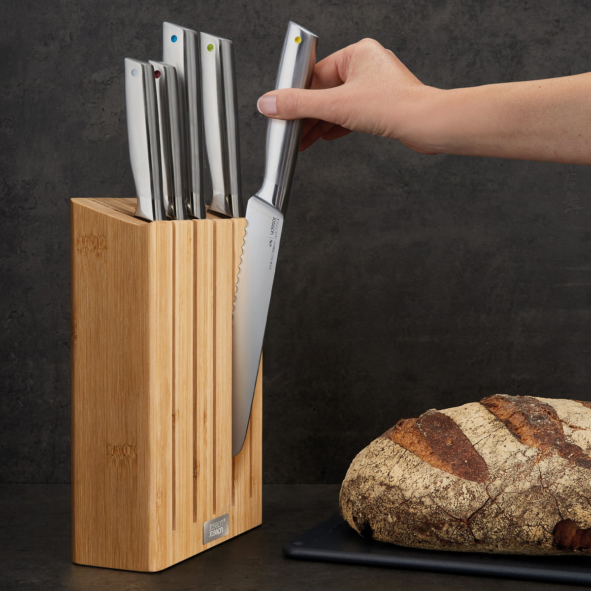 Joseph Joseph Elevate Steel Knives Bamboo Block Set of 5