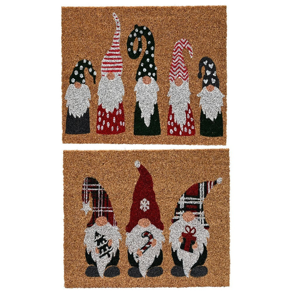 Kaemingk Doormat Coir Gnomes 2Ass