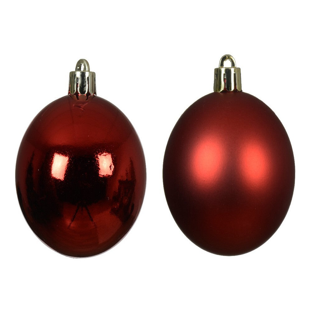 Kaemingk Baubles Shatterproof Shiny  Matt Mix Red 8cm